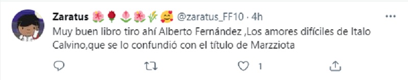Alberto Fernández citó mal un autor en pleno discurso y las redes no se lo dejaron pasar. Fuente: Twitter (@zaratus_ff10)